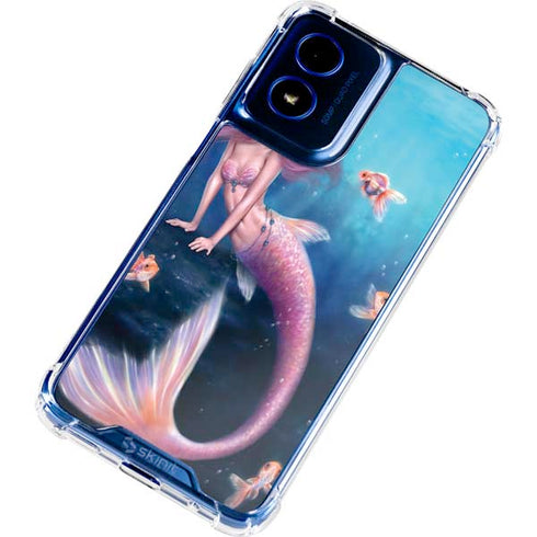 Aurelia Mermaid with Fish by Rachel Anderson Moto G 5G (2024) Clear Case